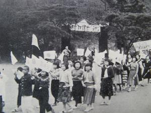 清川村の合併祝賀行列