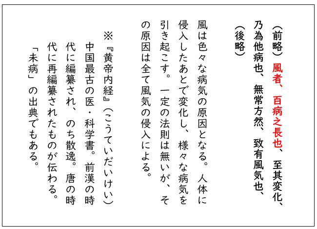 史料2 『黄帝内経素問』風論篇第四十二